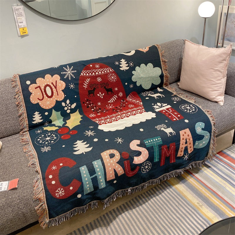Festive Winter-Themed Throw Blanket