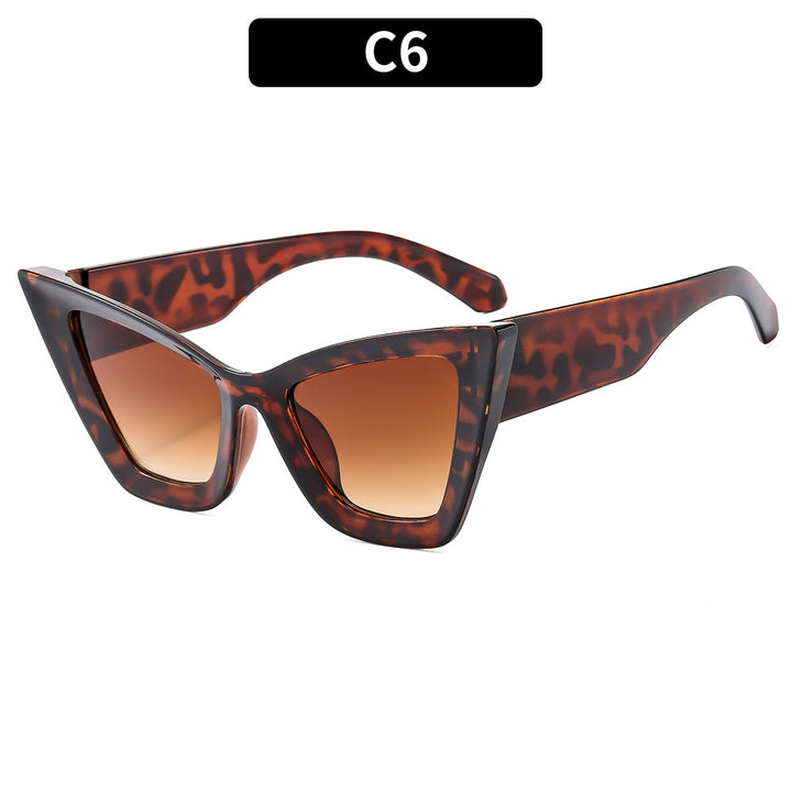 Cat-Eye Sunglasses with Geometric Frame