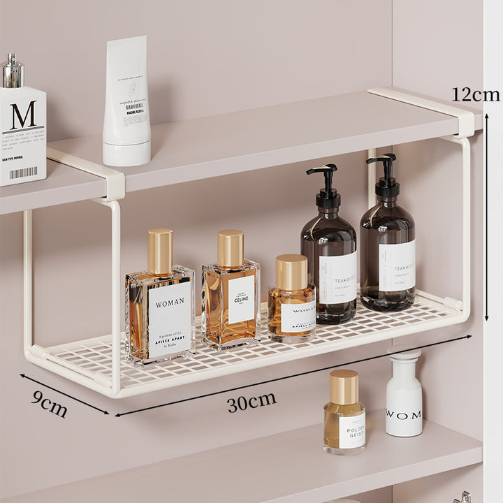 Slim Under-Shelf Ventilated Metal Grid Storage Tray for Cabinet and Closet