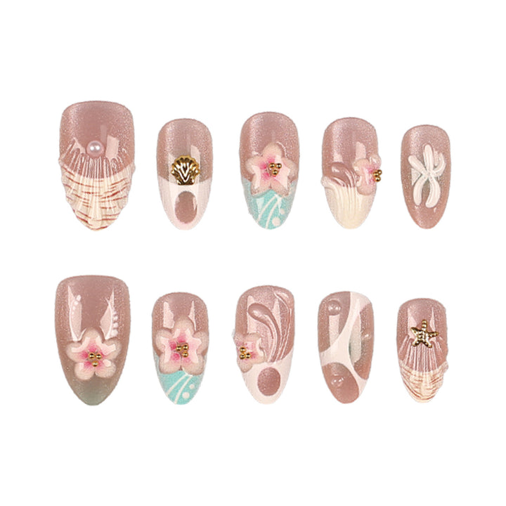 Artistic Floral Acrylic Nail Set