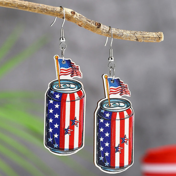 Women's eye-catching statement earrings can shape with flag motif Kalsten