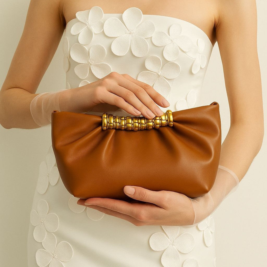 Elegant Leather Folded Clutch
