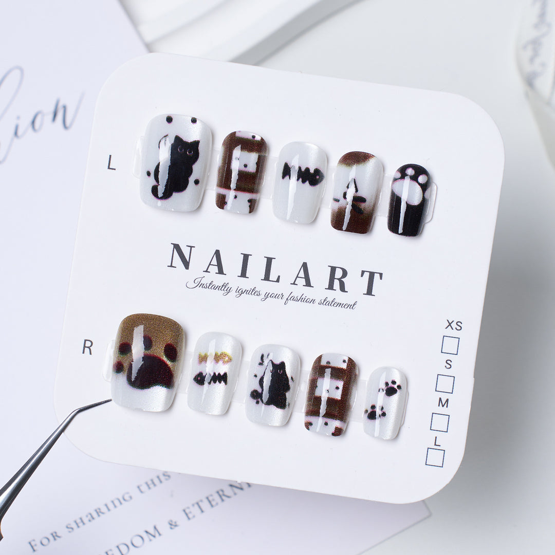 Artistic Animal-Themed Press-On Nail Set Kalsten