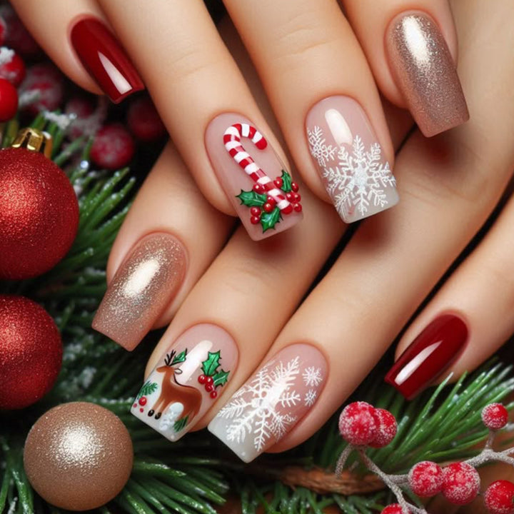 Festive Holiday-Themed Nail Art Extensions Kalsten 1789713372