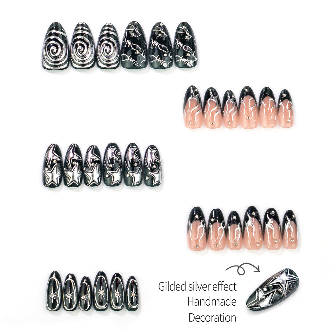 Artistic Galaxy-Inspired Press-On Nail Set