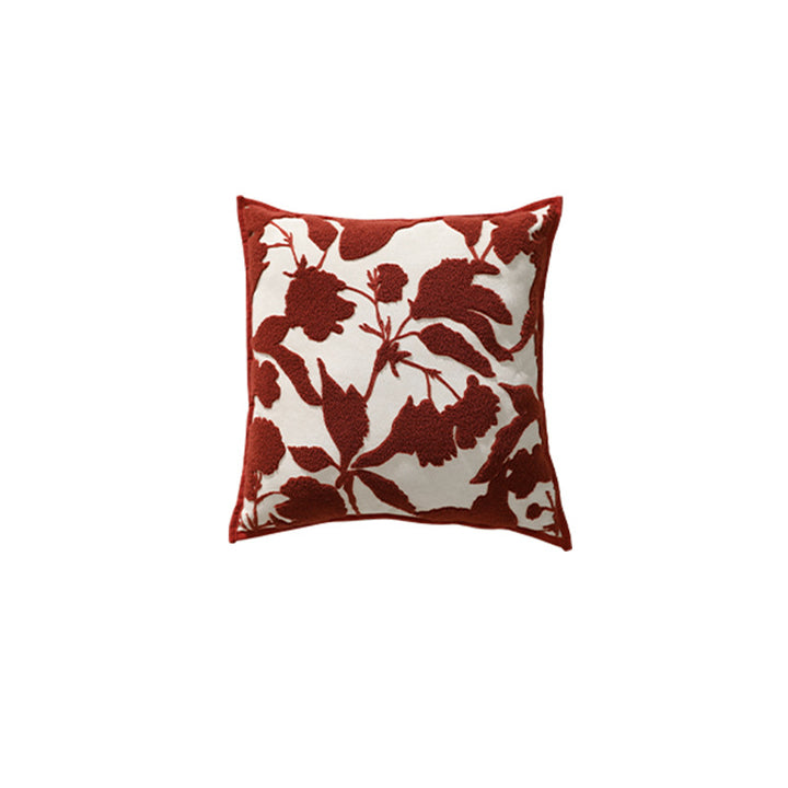 Decorative cushion cover with floral chenille tufting and velvet texture Kalsten