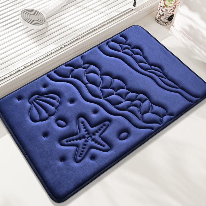Coastal-Themed Memory Foam Bath Mat Kalsten