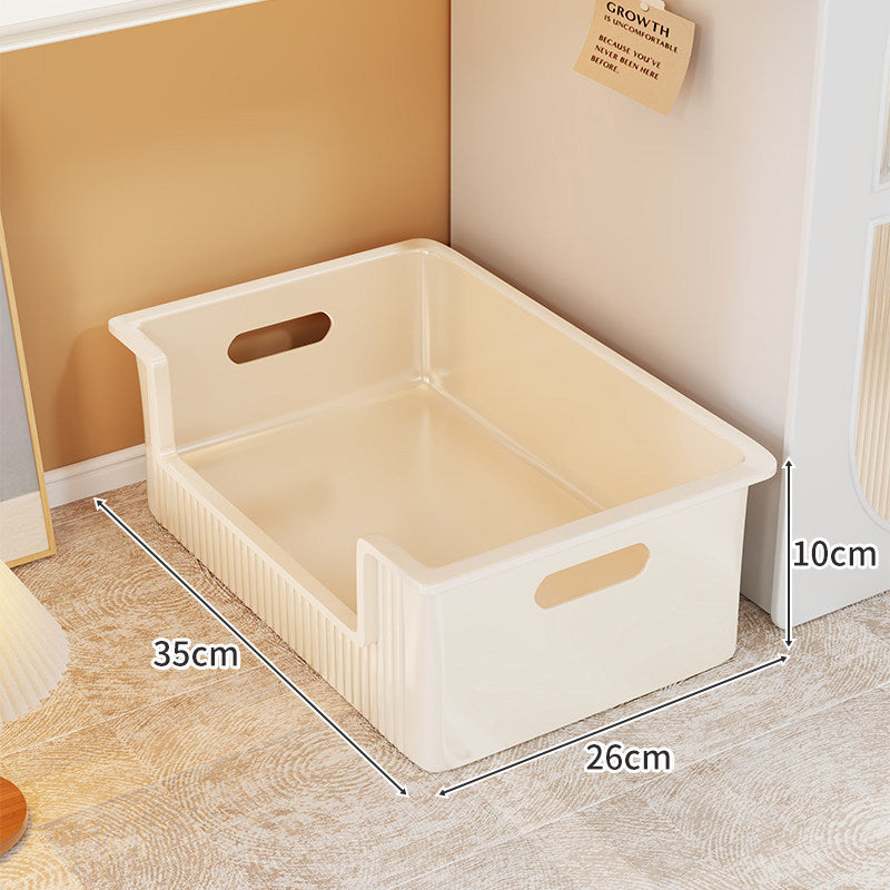 Low-Profile Underbed Storage Drawer with Cutout Handles and Open-Front Access