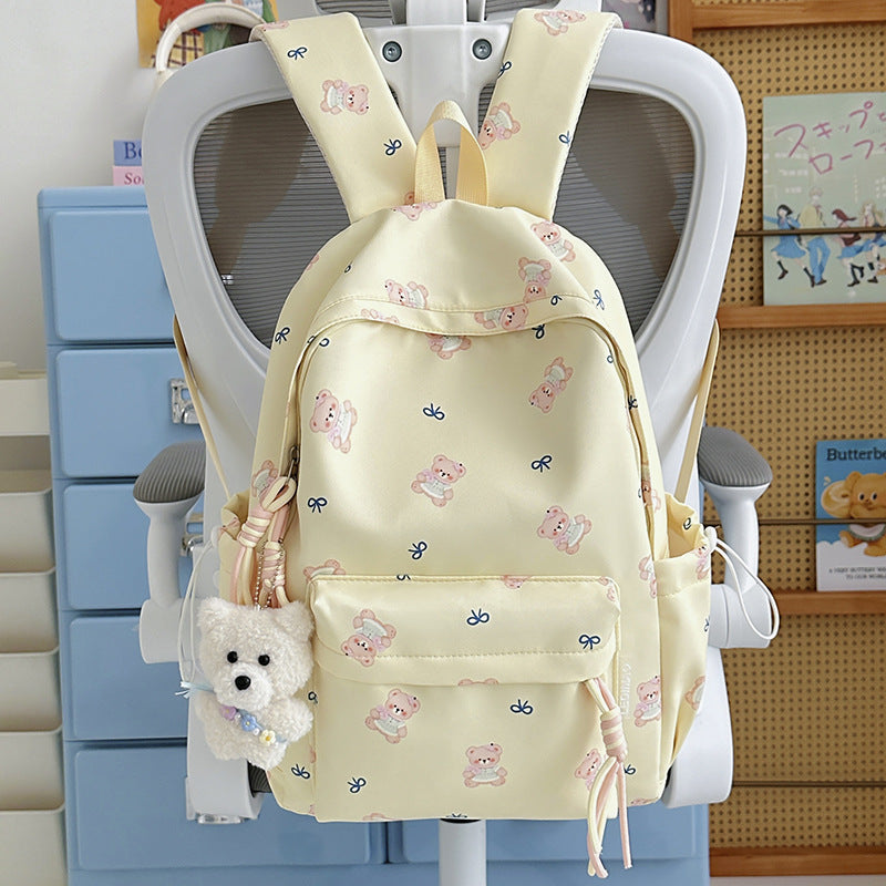 Cute Bear-Print School Backpack Kalsten