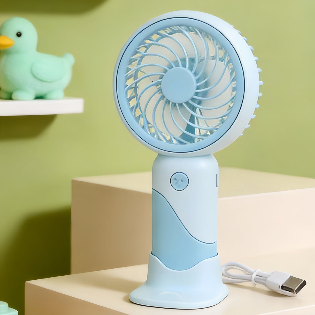Women's Portable Handheld Fan with Rotating Head and USB Charging Function Kalsten