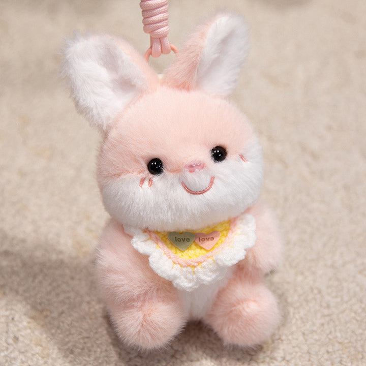 Plush Penguin Decorative Bag Charm with Crochet Bib and Spring-Loop Clip Kalsten