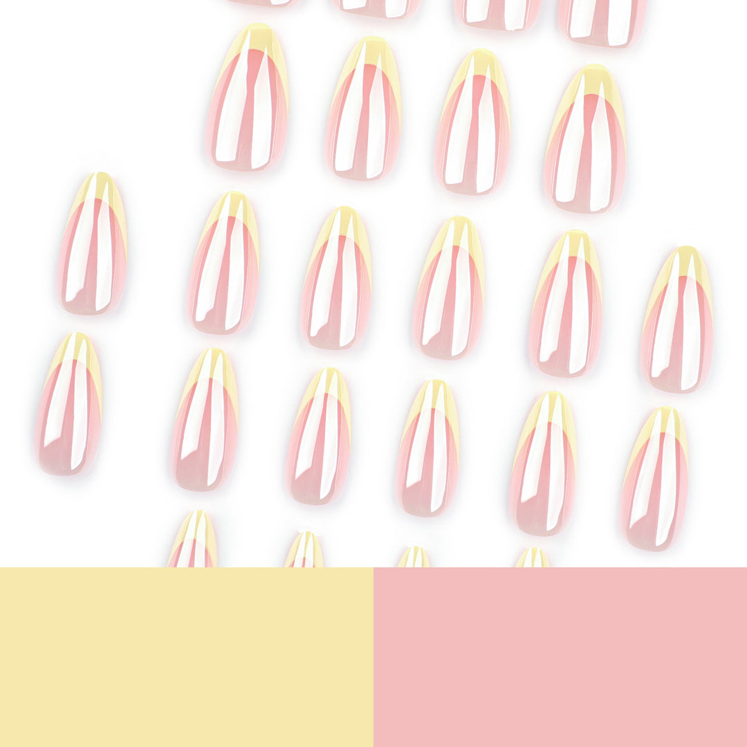 Artful Nail Extensions with Shimmering Ombre Effect Kalsten