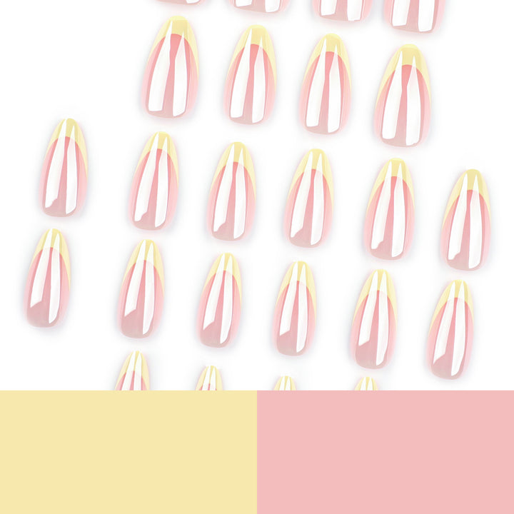 Artful Nail Extensions with Shimmering Ombre Effect Kalsten