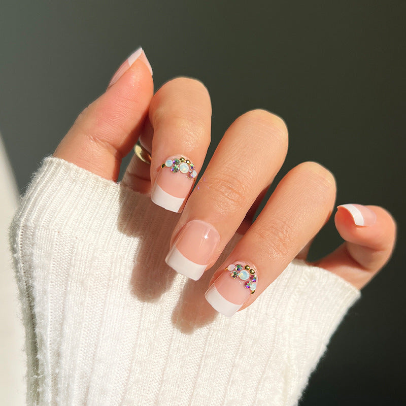 Artful Nail Extensions with Elegant Jewelry Accents Kalsten