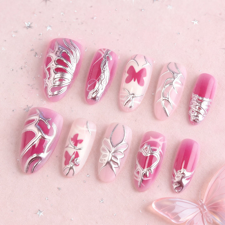 Artistic Butterfly-Themed Press-On Nails Kalsten