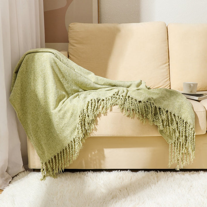 Elegant Fringe Throw Blanket Kalsten