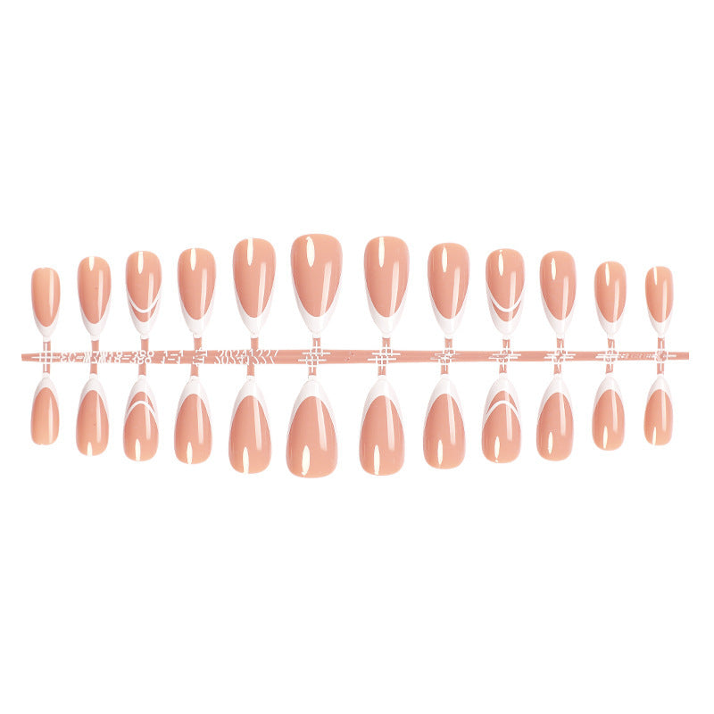 Elegant Press-On Nail Set with French Tip Design Kalsten 1788496283