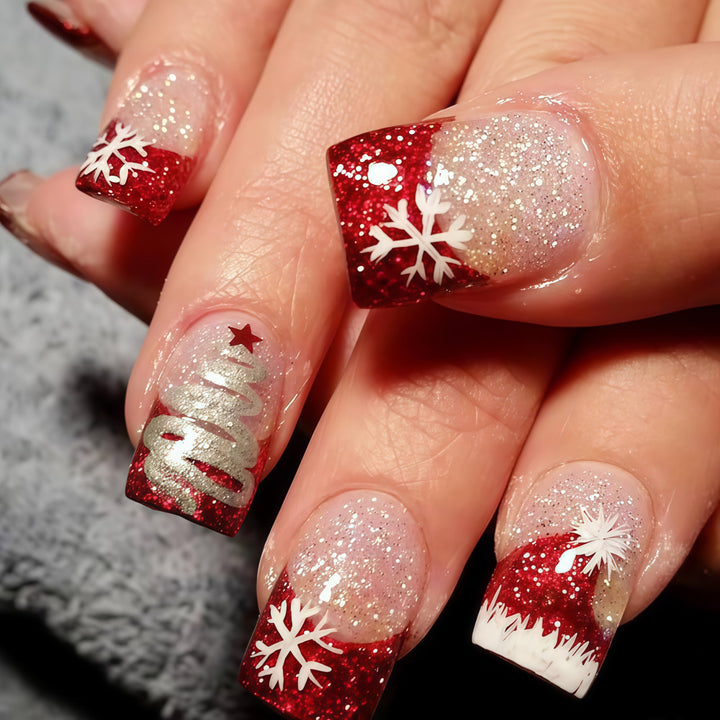 Artificial nails with festive Christmas design Kalsten