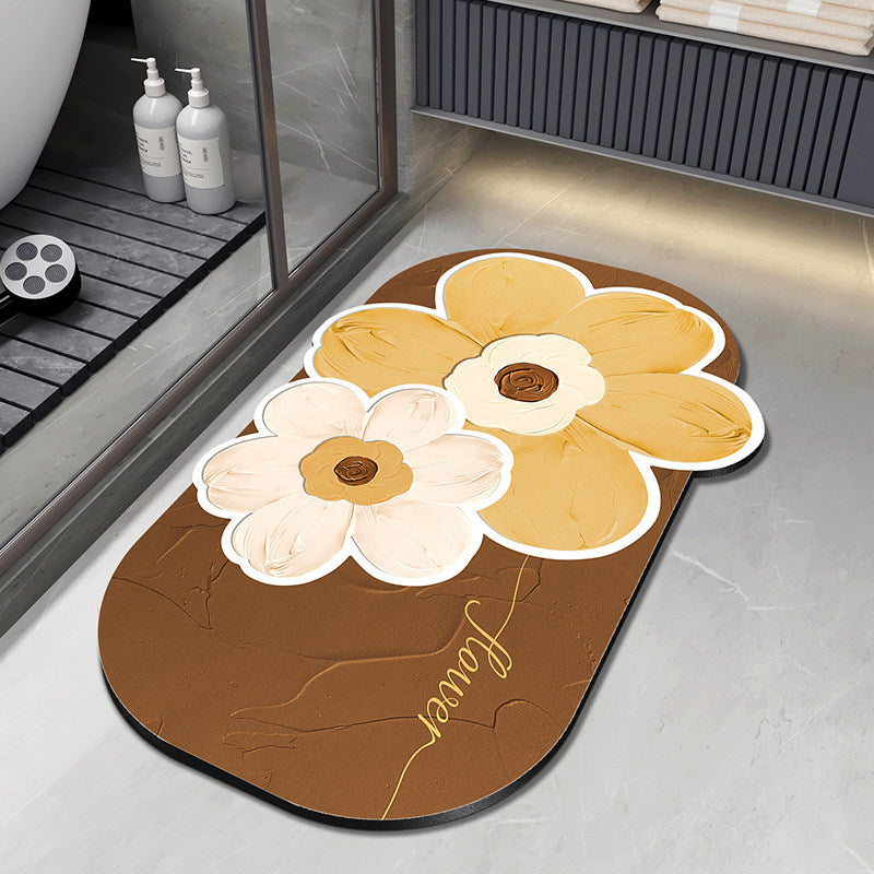 Floral Shaped Bath Mat Kalsten