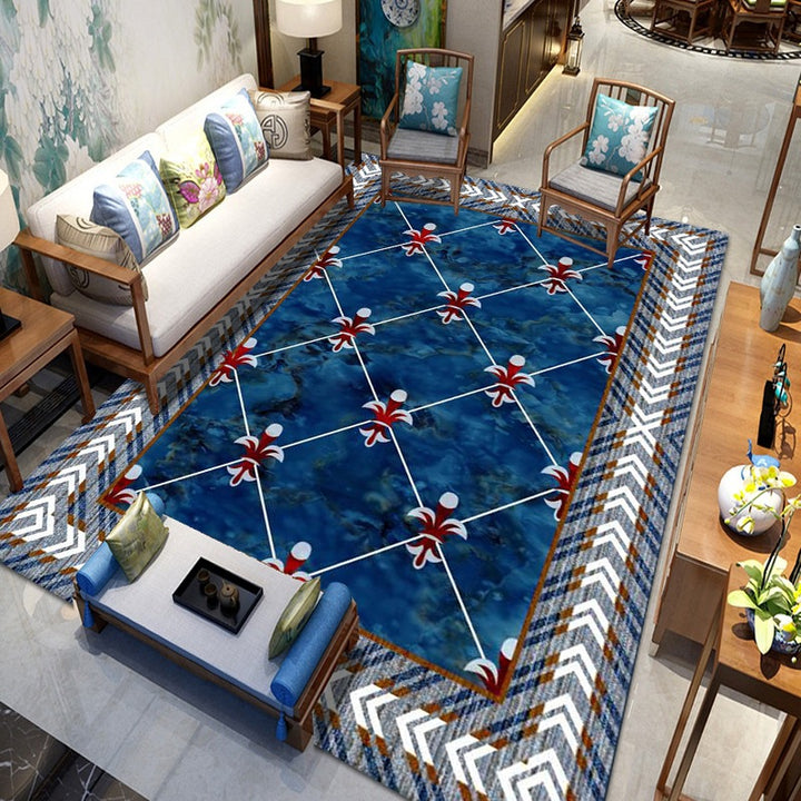 Vintage-inspired geometric pattern rug