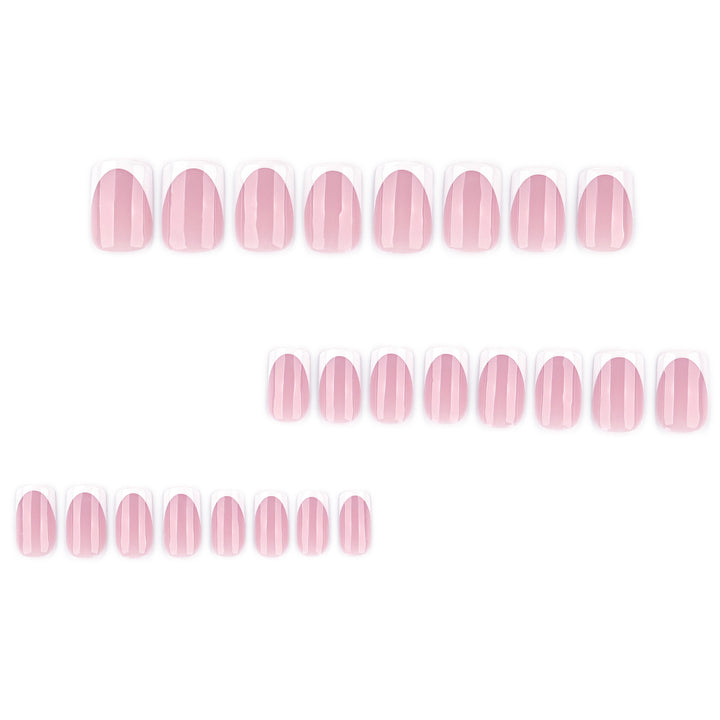 French nail extensions with glossy finish Kalsten