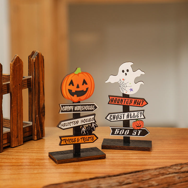 Creative Halloween Decor Sign with Pumpkin Motif Kalsten