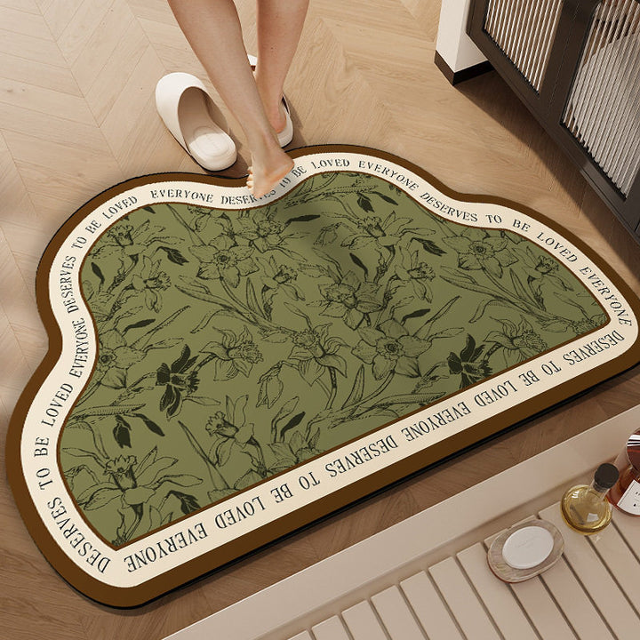 Floral Pattern Bath Mat