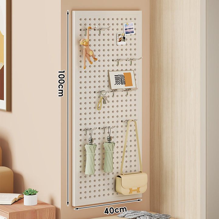 Wall-Mounted Perforated Metal Pegboard Organizer Panel