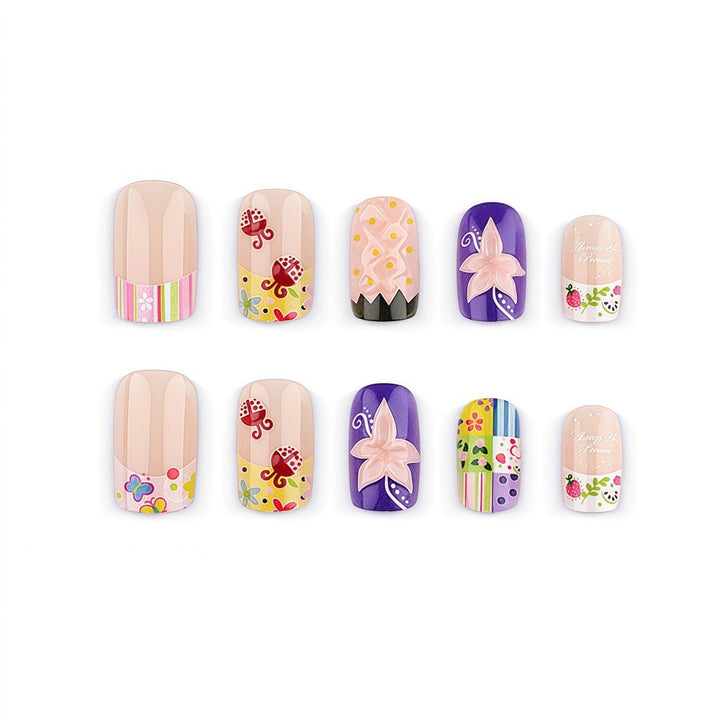 Creative artificial nails with floral and summer motifs Kalsten
