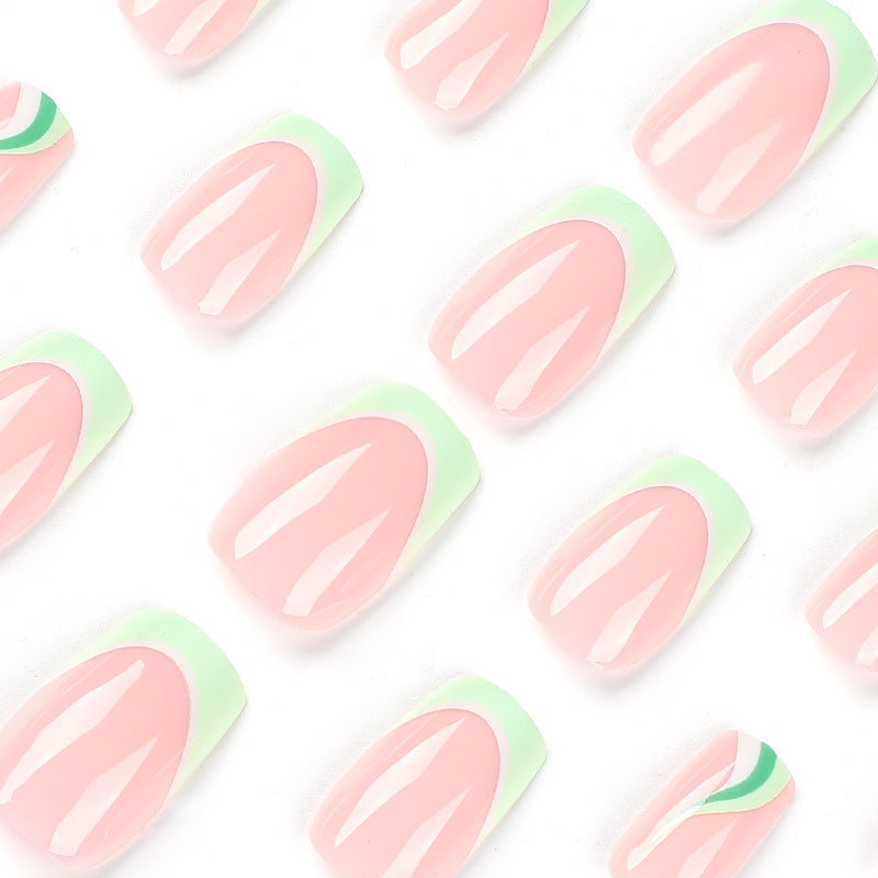 Artful Nail Extensions with Elegant Gradient and Glitter Coating Kalsten