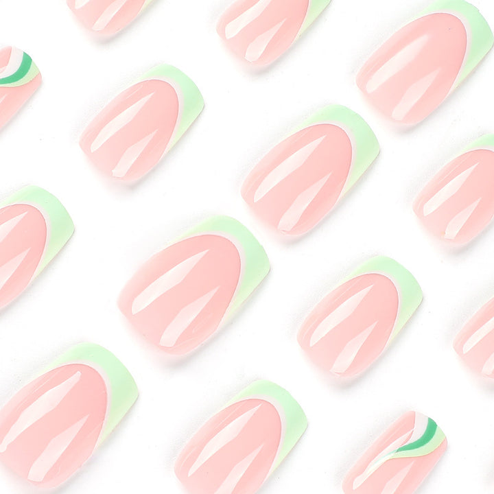 Artful Nail Extensions with Elegant Gradient and Glitter Coating Kalsten