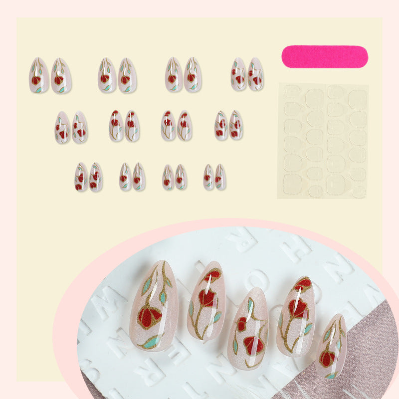 Floral Design Press-On Nails Kalsten