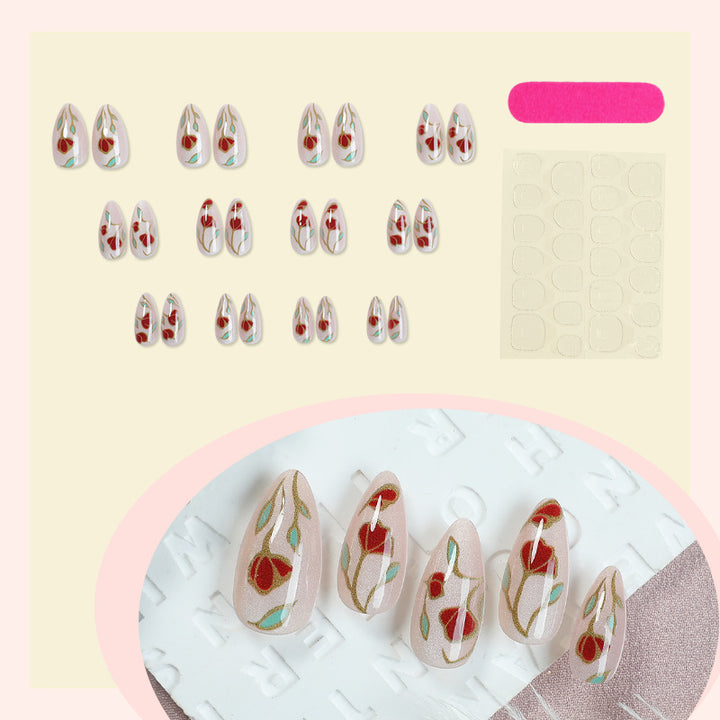 Floral Design Press-On Nails Kalsten