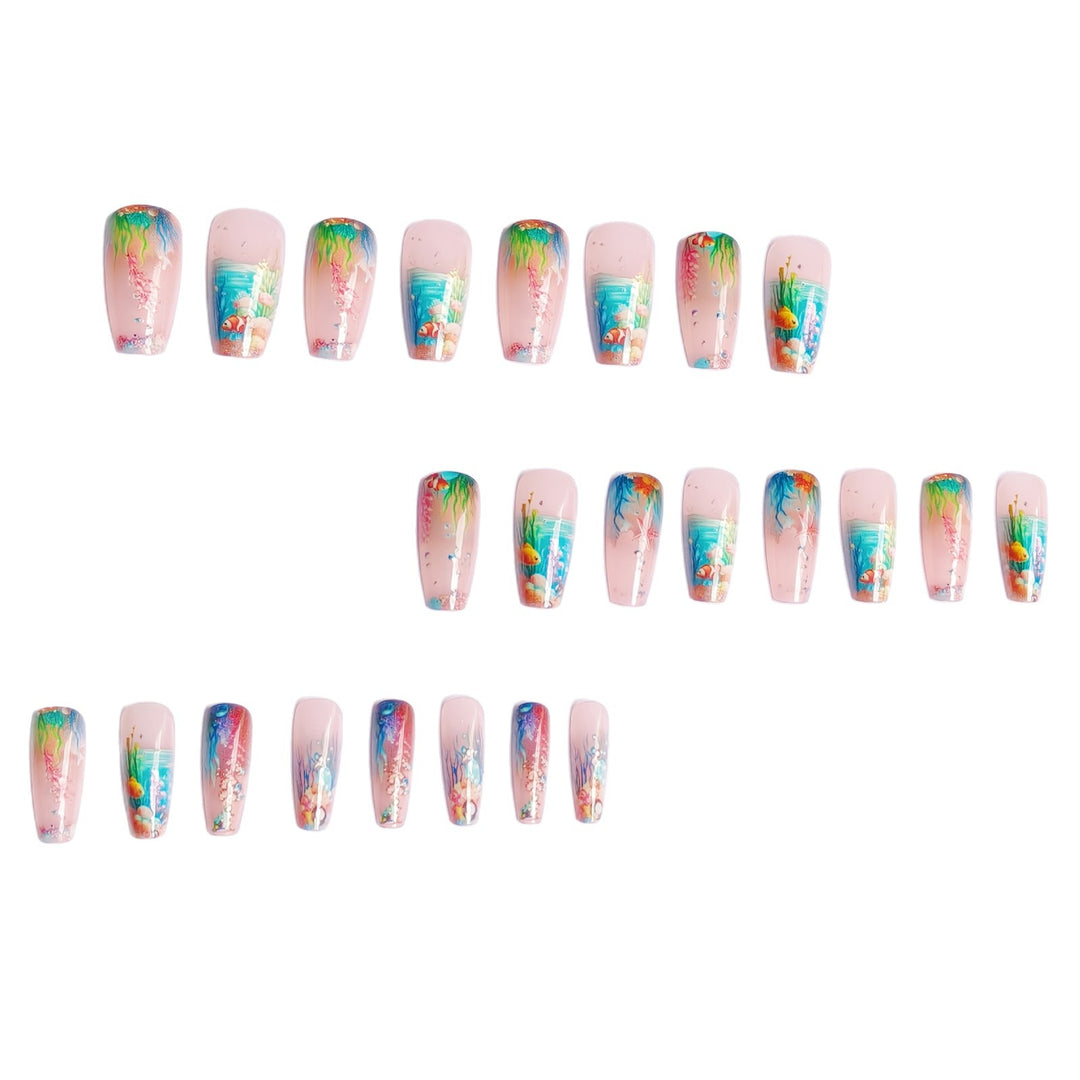 Artificial nails with underwater motif Kalsten