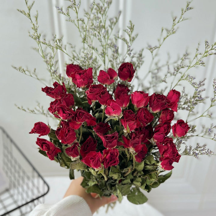 Dried Floral Rose Bouquet with Botanical Filler