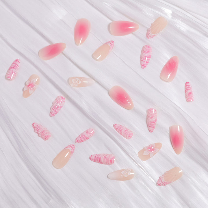 Glamorous Floral Ombre Press-On Nails Kalsten