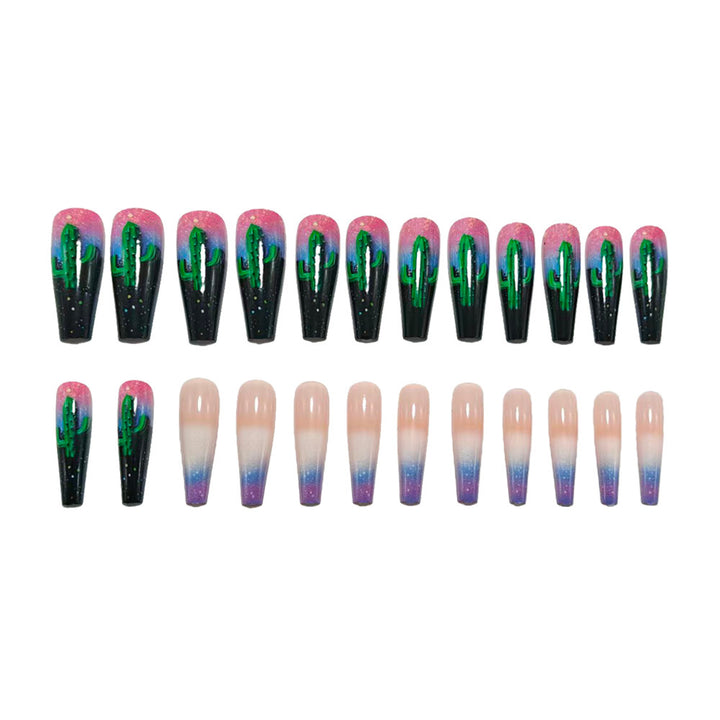 Artificial nails with 3D cactus design Kalsten