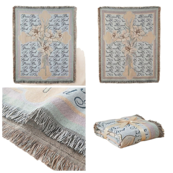 Inspirational Floral Tapestry Throw Blanket