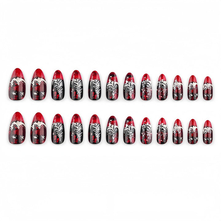 Artificial nails in elegant winter design with 3D Christmas tree motifs Kalsten