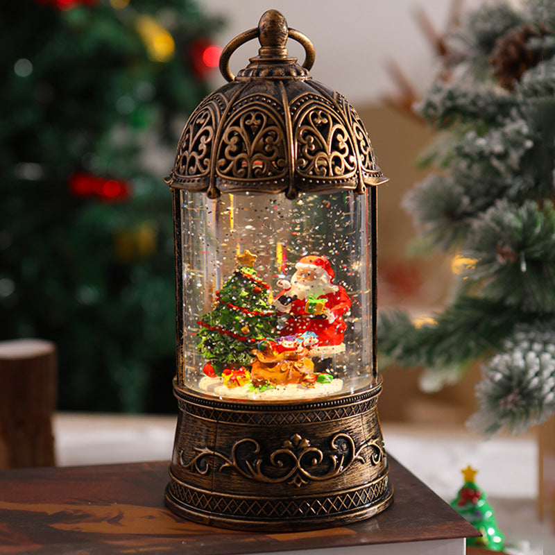Elegant Christmas lantern with snow globe Kalsten