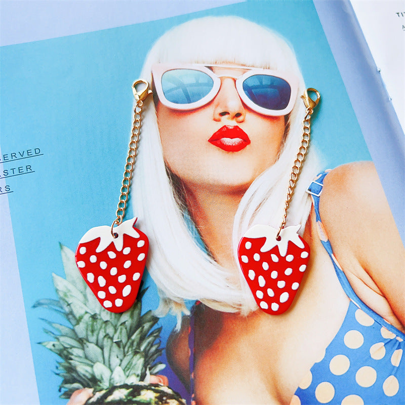 Charming Strawberry Pendant Earrings Kalsten