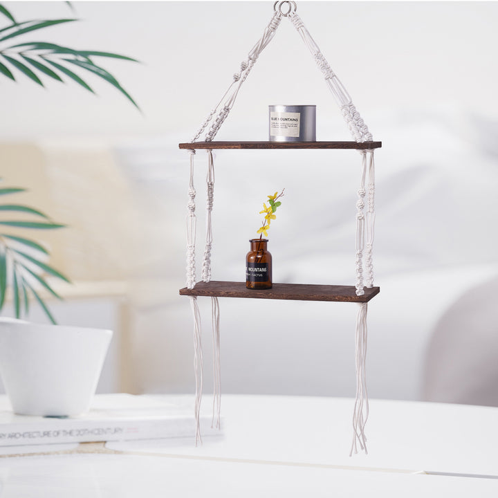 Macramé Floating Shelf Organizer