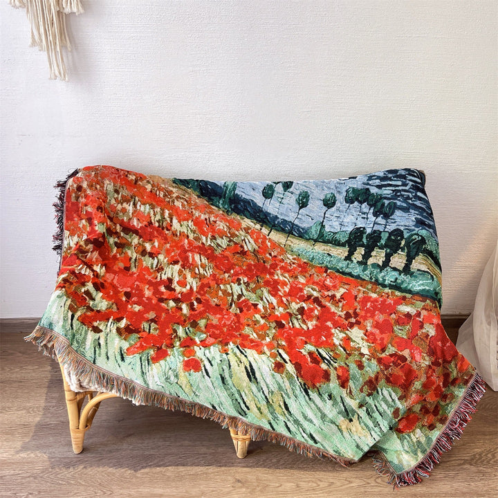 Artistic Floral Tapestry Throw Blanket
