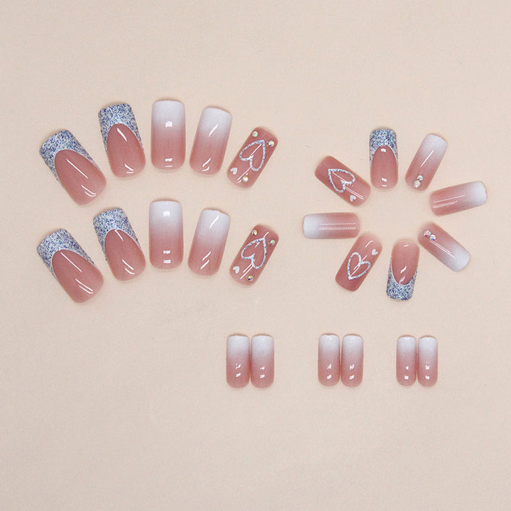 Glamorous Heart Design Nail Extensions Kalsten