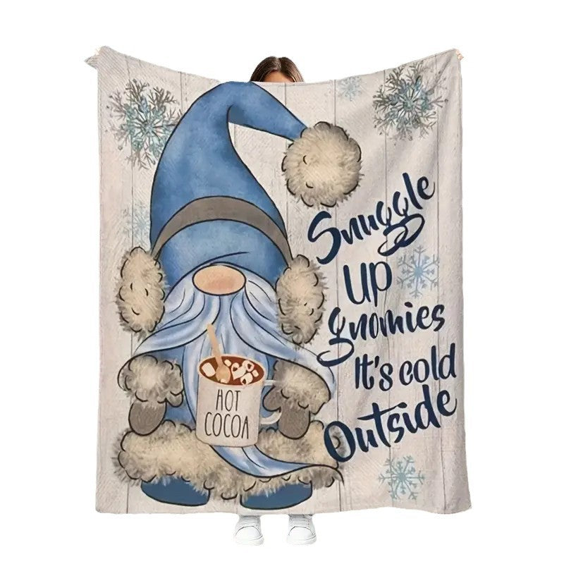 Cozy Winter-Themed Fleece Blanket