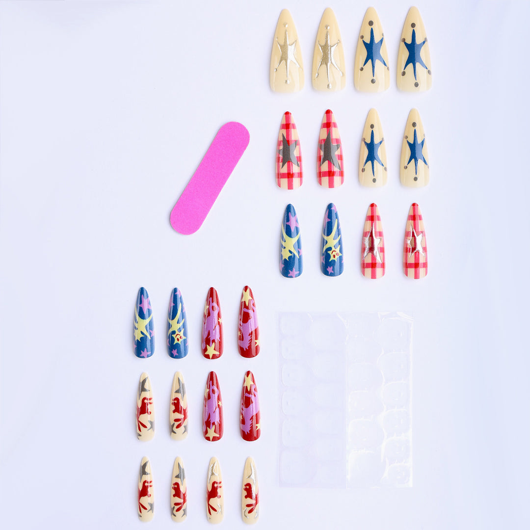 Artistic fake nails with Creative Pop-Art Design Kalsten