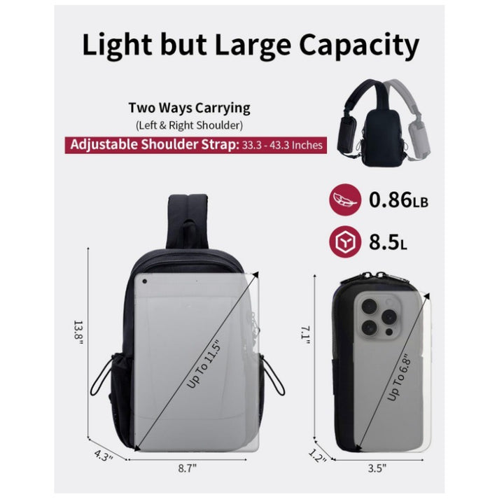 Ergonomic Sling Backpack with Organizer Kalsten