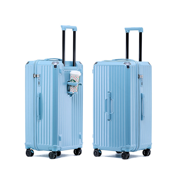 Unisex Multi-Functional Hard Shell Luggage with Beverage Holder Kalsten