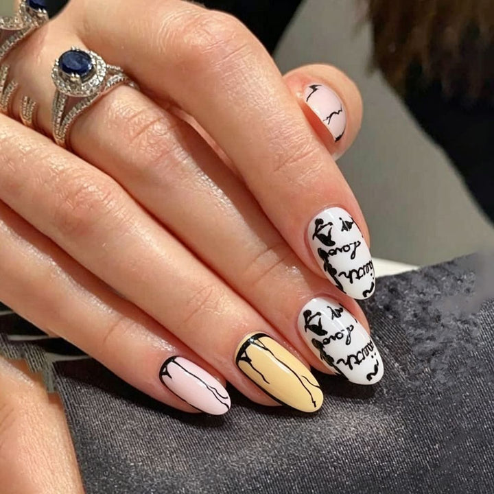 Stylish Line Pattern Artificial Nails Kalsten