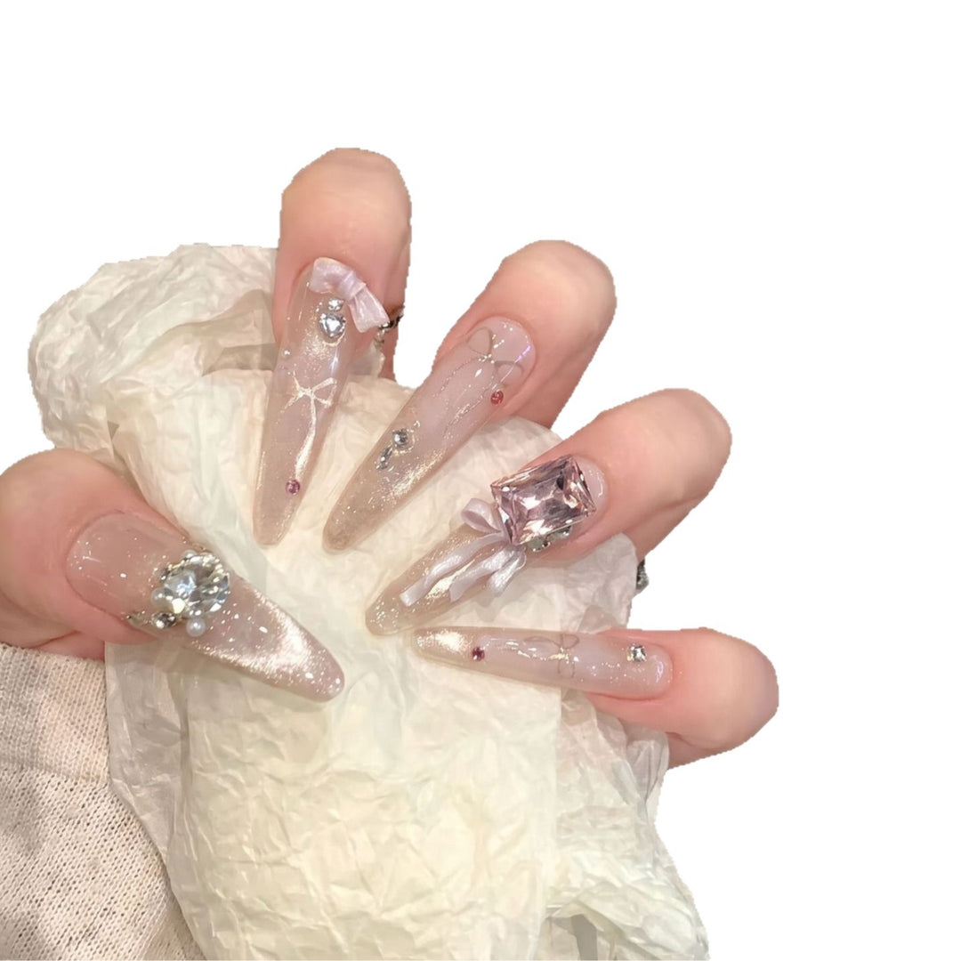 Ornate Rhinestone-Embellished Stiletto Press-On Nails Kalsten